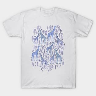 Blue Giraffe Pattern T-Shirt